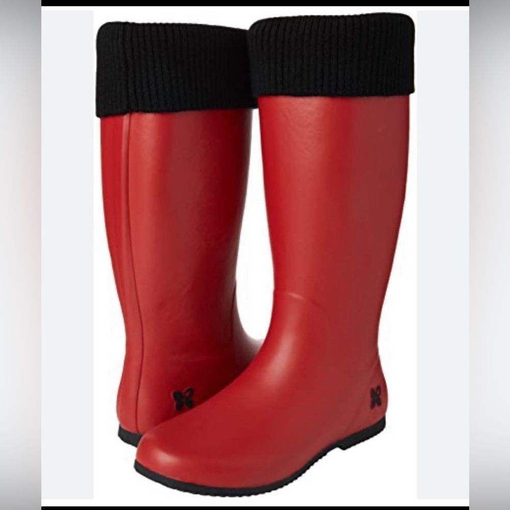 Butterfly Twists Windsor Red Rubber Rainboots